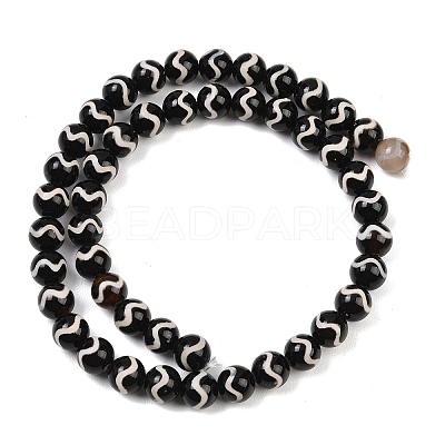 Tibetan Style dZi Beads Strands G-G328-A08-8mm-1