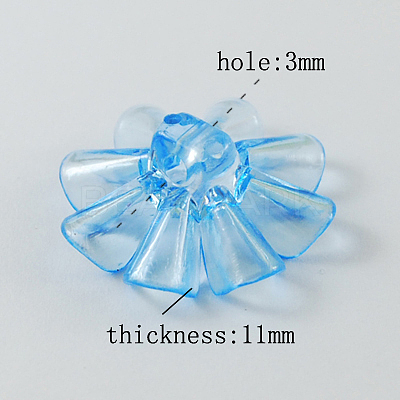 Garment Findings Transparent Acrylic Flower Sewing Shank Buttons X-TACR-R18-M-1