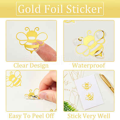 Gold Foil Self-adhesive Stickers DIY-WH20001-13B-1