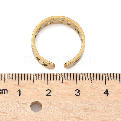 304 Stainless Steel Open Cuff Rings RJEW-K245-55G-1