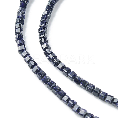 Synthetic Blue Goldstone Beads Strands G-F748-P01-01-1