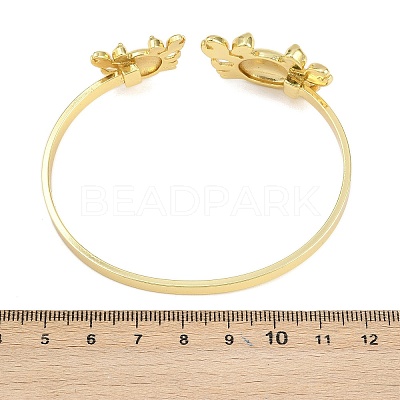 Marine Organism Brass Cuff Bangles for Women BJEW-D368-03C-G-1