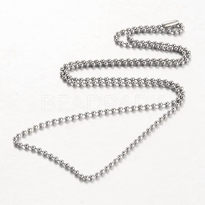 Tarnish Resistant Stainless Steel Ball Chains Necklace NJEW-JN01427-03-1