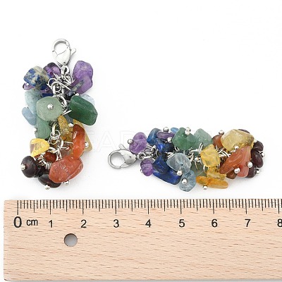 Natural Chip Gemstone Pendant Decorations X-HJEW-JM00213-1