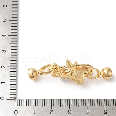 Brass Micro Pave Cubic Zirconia Fold Over Clasps KK-A227-15G-1