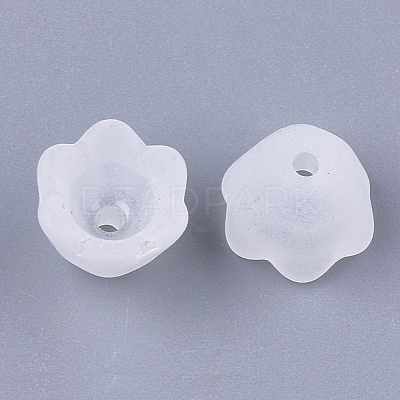 6-Petal Transparent Acrylic Bead Caps FACR-T001-03-1