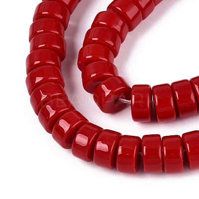 Opaque Solid Color Glass Beads Strands X-GLAA-N026-4x8mm-06-1