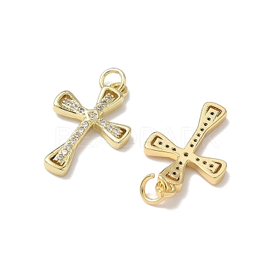 Brass Micro Pave Cubic Zirconia Pendants X1-KK-Q068-49D-G-1