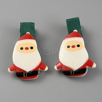 Cute Christmas Acrylic Alligator Hair Clips PHAR-WH0013-03J-1