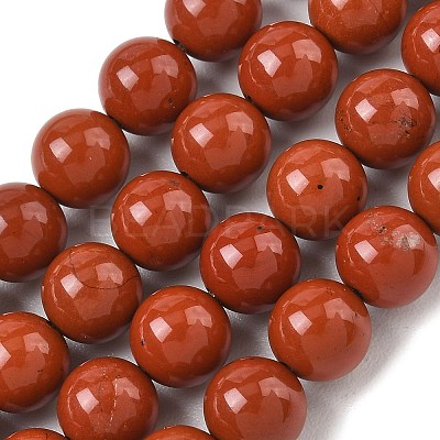 Natural Red Jasper Beads Strands G-F348-01-8mm-AA-1