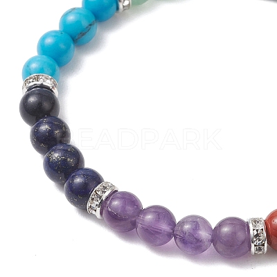Chakra Natural Mixed Gemstone Beads Stretch Bracelets for Women BJEW-JB13200-01-1
