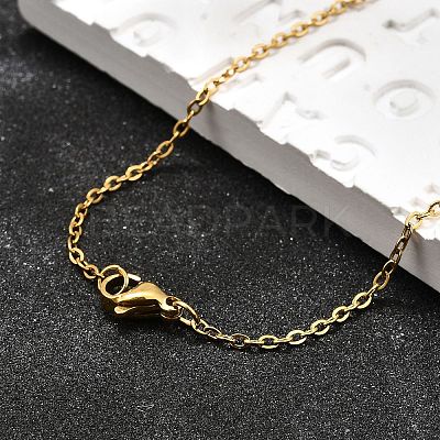 Ion Plating(IP) 304 Stainless Steel Cable Chain Necklaces NJEW-E026-04G-B-1