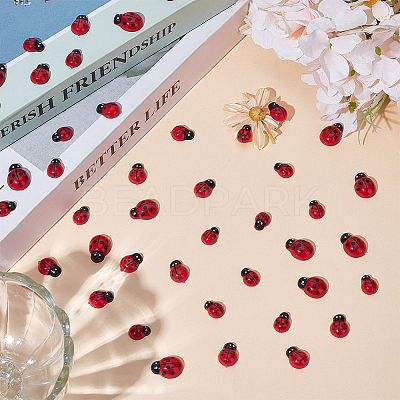 160Pcs 3 Styles Plastic Simulation Ladybug AJEW-WR0002-74-1