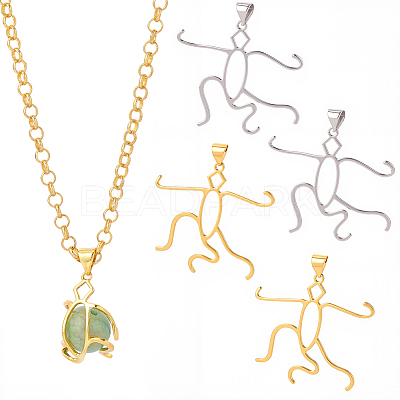 4Pcs 2 Colors Brass Pendants Cabochon Settings FIND-SC0017-24B-1