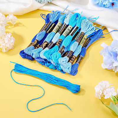 21 Bundles 21 Colors Polyester Embroidery Floss OCOR-TA0002-86-1