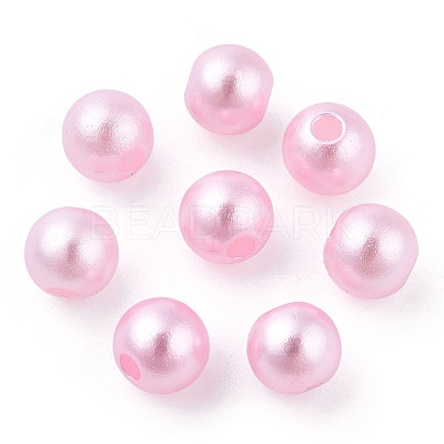 Spray Painted ABS Plastic Imitation Pearl Beads OACR-T015-05A-17-1