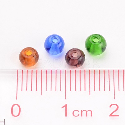 Mixed Color Round Glass Beads X-GR4mm-1