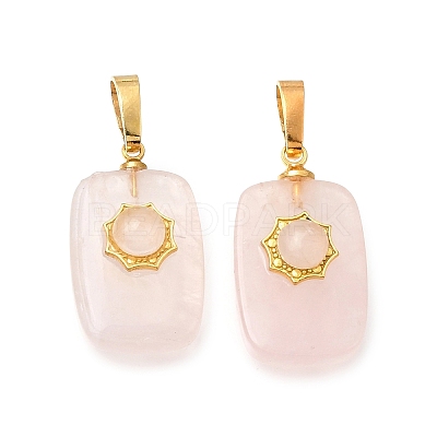 Natural Rose Quartz Pendants G-T151-02F-1
