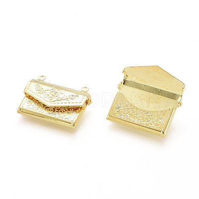 Brass Locket Pendants KK-G386-11G-1
