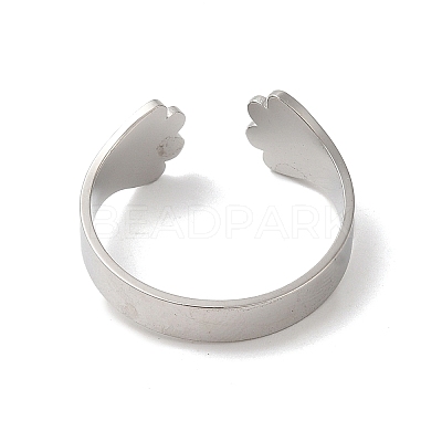 Non-Tarnish 304 Stainless Steel Open Cuff Rings for Women RJEW-G291-04P-1