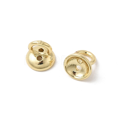 Brass Bead Cap Pendant Bails KK-Z137-02G-01-1