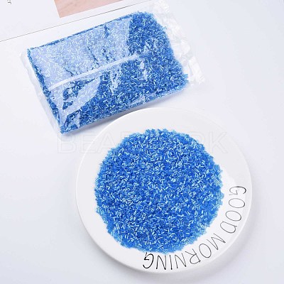 Transparent Colours Luster Glass Bugle Beads SEED-N005-001-A04-1