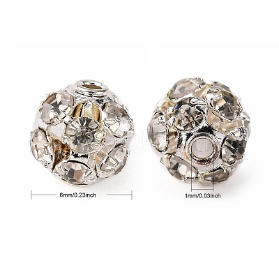 Brass Rhinestone Beads RB-H034-4-1