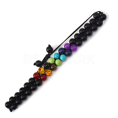 Chakra Round Glass Bead Braided Bracelets ZS1375-1