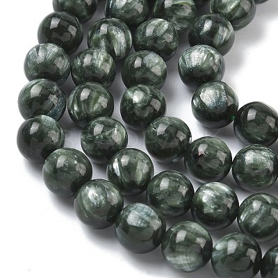 Natural Seraphinite Beads Strands G-C270-O01-07-1