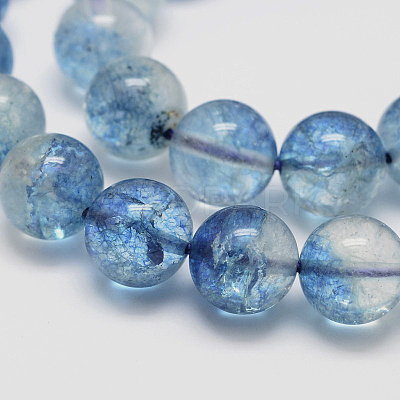 Dyed Round Natural Crackle Quartz Beads Strands G-K084-10mm-03A-1