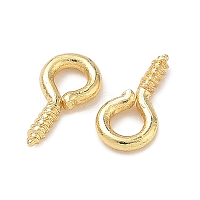 Brass Screw Eye Pin Peg Bails KK-D289-56G-1