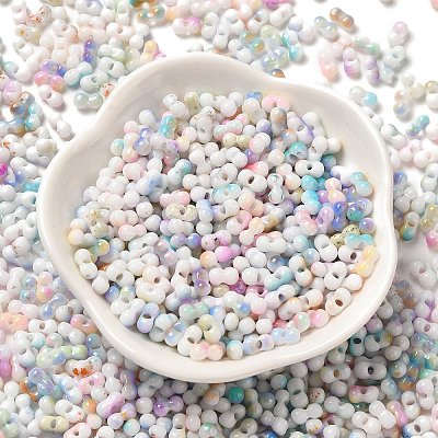 Two Tone Baking Paint Glass Seed Beads SEED-F005-01A-03-1