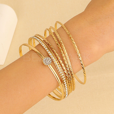 6Pcs Alloy Bangle Set for Women WG160B4-11-1