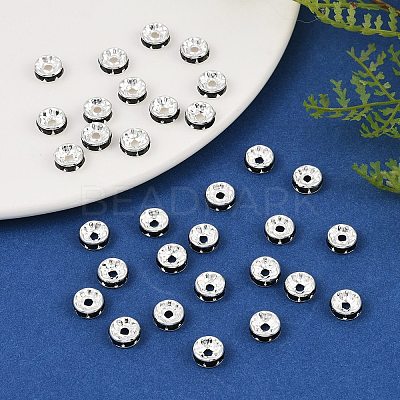 Brass Grade A Rhinestone Spacer Beads RB-A014-Z8mm-02S-1