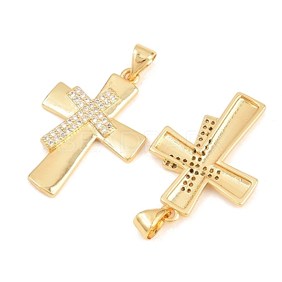 Easter Brass Micro Pave Clear Cubic Zirconia Pendants ZIRC-F148-14G-G-1