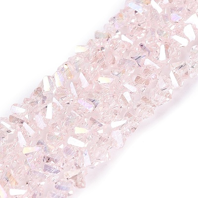 Electroplate Transparent Glass Beads Strands EGLA-Q139-01A-A07-1