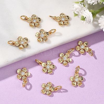 SHEGRACE Valentine's Day Brass Clear Cubic Zirconia Charms XGRQ3P989-577G-1