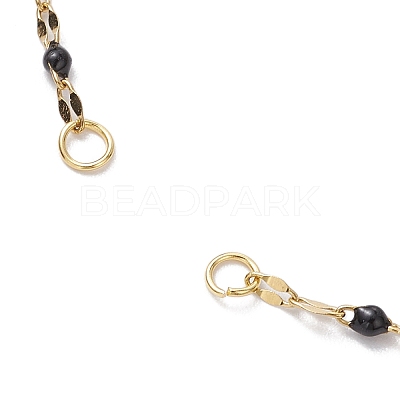 304 Stainless Steel Enamel Dapped Chains Slider Bracelets Making AJEW-JB01293-05-1