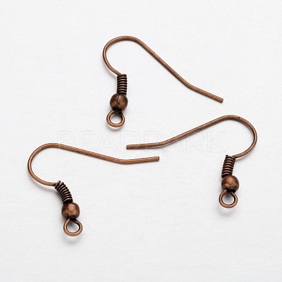 Earring Jewelry Findings Red Copper Iron Earring Hooks X-E135-NFR-1