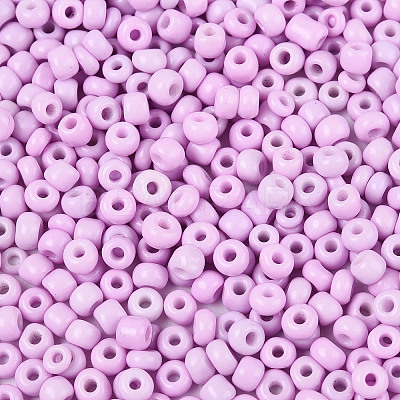 8/0 Baking Paint Glass Round Seed Beads SEED-S036-01B-08-1