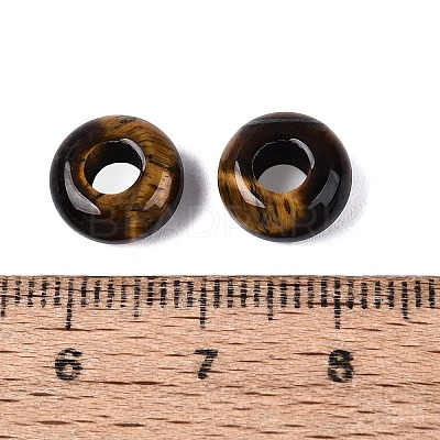 Natural Tiger Eye European Beads G-Q602-04K-1