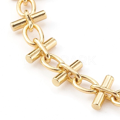 Brass Bar Link Chain Bracelets X-BJEW-JB06004-1