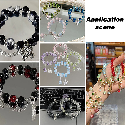 2Strands Crackle Glass Beads Strands GLAA-LT0001-01A-1