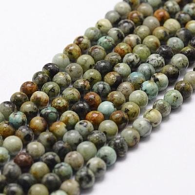 Natural African Turquoise(Jasper) Beads Strands G-D840-90-6mm-1