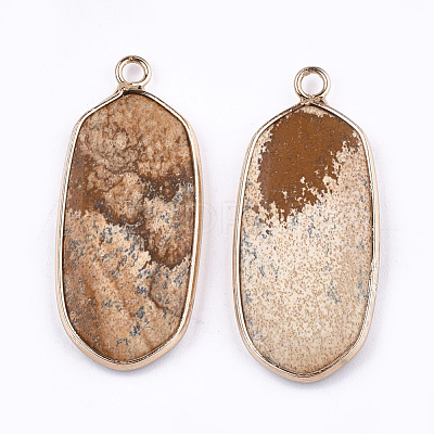 Natural Picture Jasper Pendants G-T112-23B-1