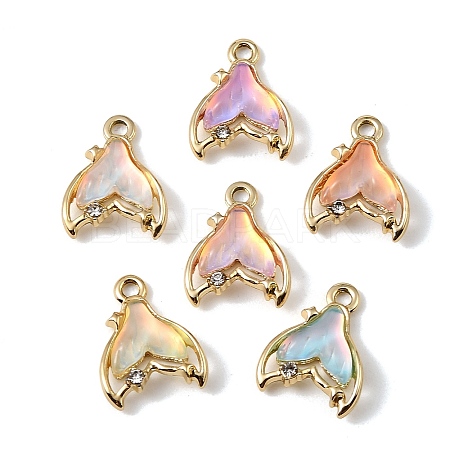 UV Plating Alloy Glass Pendants FIND-K032-17G-1