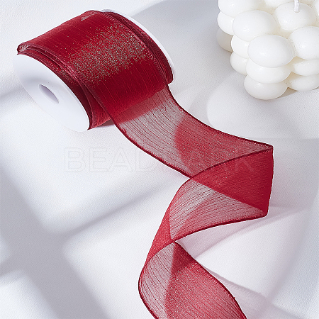 10 Yards Polyester Organza Ribbons SRIB-LP0001-07A-1