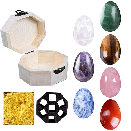 Chakra Gemstone Reiki Energy Stone Display Decorations Sets PW-WG79234-02-1