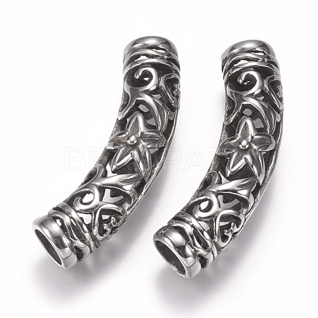 304 Stainless Steel Hollow Tube Beads STAS-F195-035AS-1