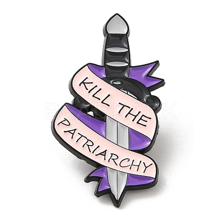 Knife with Word Kill The Patriarchy Enamel Pins JEWB-M029-06C-EB-1